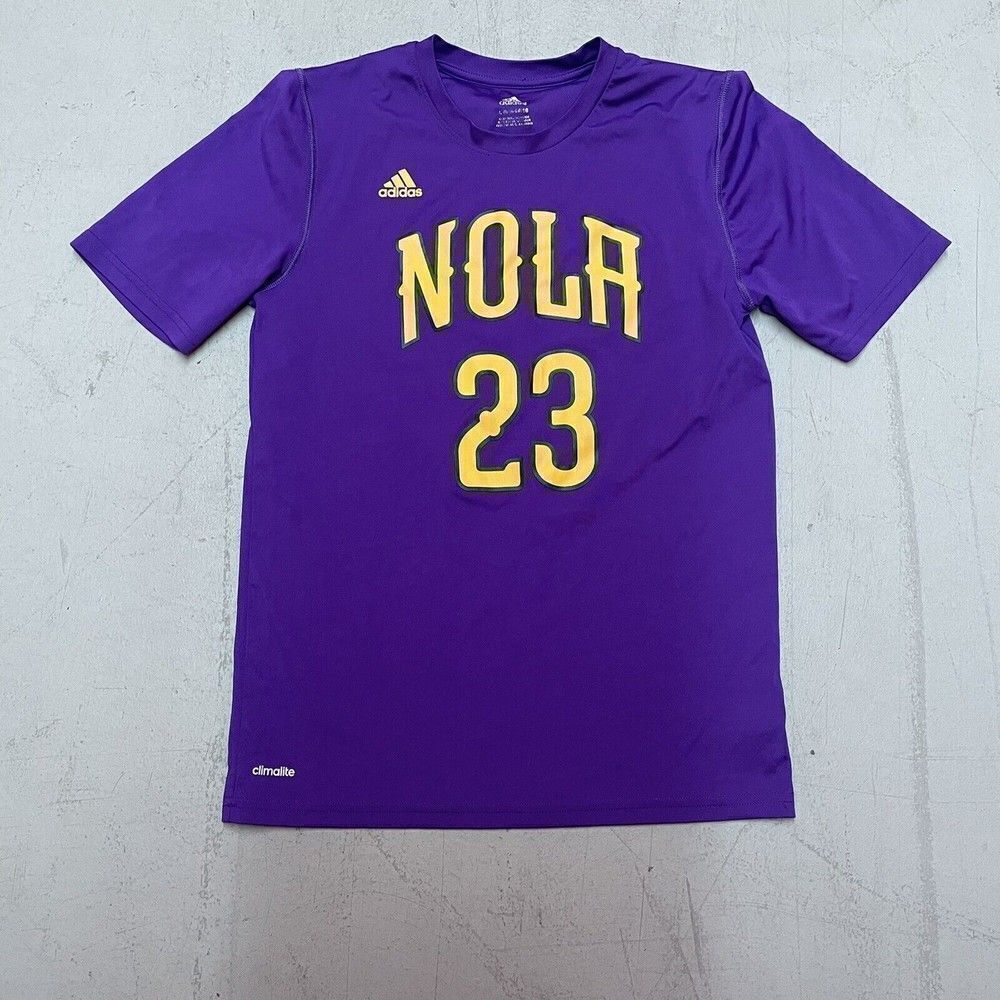 New Orleans Pelicans #23 Anthony Davis Youth Size L  Adidas Shirt Short Sleeve